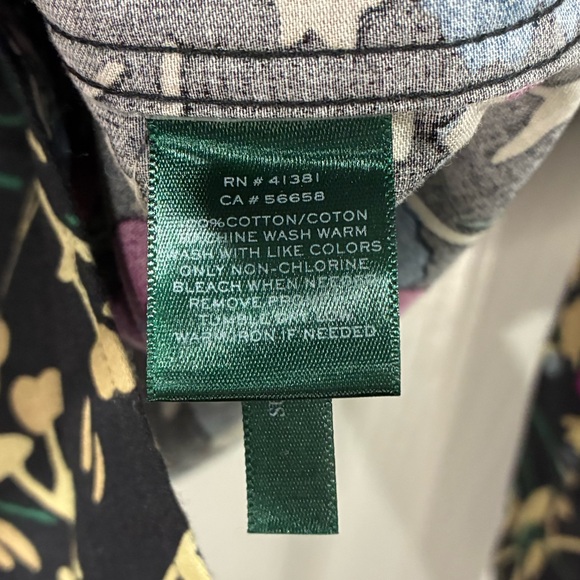 [s] Ralph Lauren Floral Button-Up Shirt Black Multicolour office | Women’s Small - Picture 5 of 6